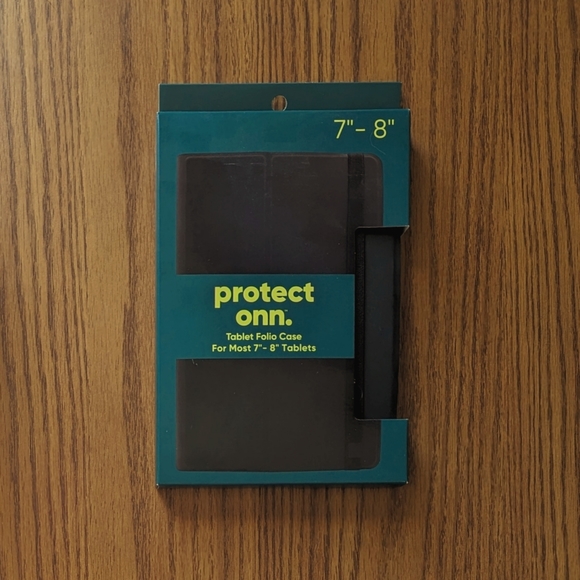 Protect Onn. Folio Case for 7-8" Tablets Black - Picture 1 of 3